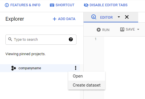 BigCommerce to BigQuery - Create Dataset